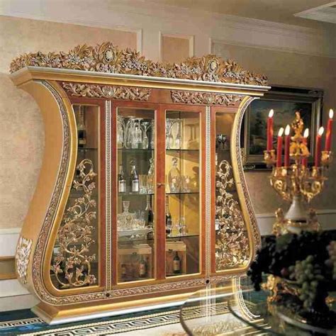 Luxury custom black display cabinet with glass doors 23200