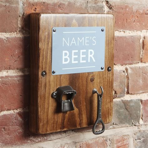 Personalised Wall Mounted Bottle Opener Set Cast Iron Bottle Opener