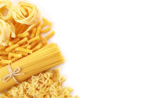 Premium Photo Various Raw Italian Pasta On White