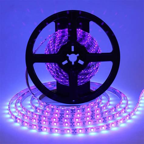 5M UV Ultraviolet Led Strip Light DC12V 3528 300Leds 390 400nm Purple ...