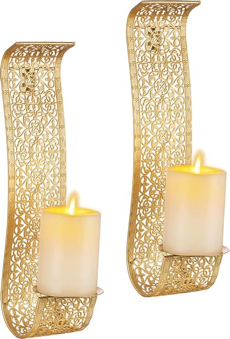 Amazon Candle Sconces Set Of Two Metal Wall Sconce Candle Holder