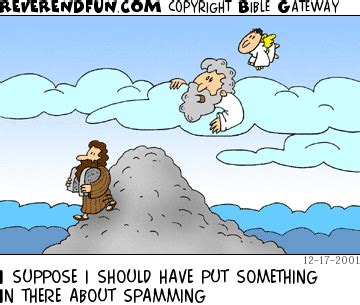 ReverendFun.com : Cartoon for Dec 17, 2001: "Internet Commandments"