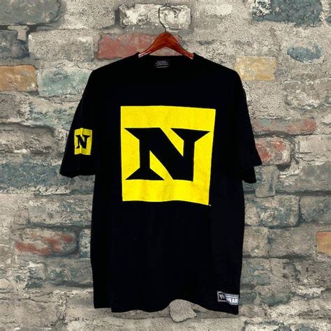 Vintage WWE Nexus Wrestling Shirt Jet Black Cotton Large Yellow Logo ...