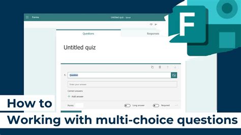 How To Microsoft Forms Working With Multi Choice Questions Youtube