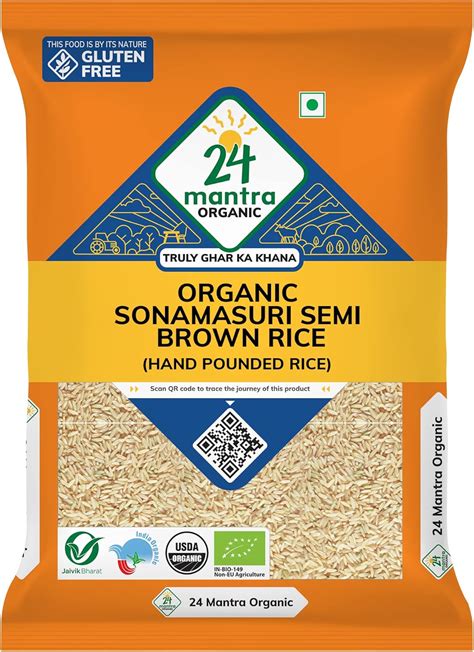 Mantra Organic Semi Brown Handpounded Sona Masoori Rice Pounds