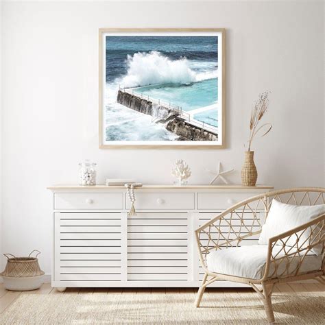 Bondi Icebergs Square Photographic Art Print or Poster Framed Wall Art