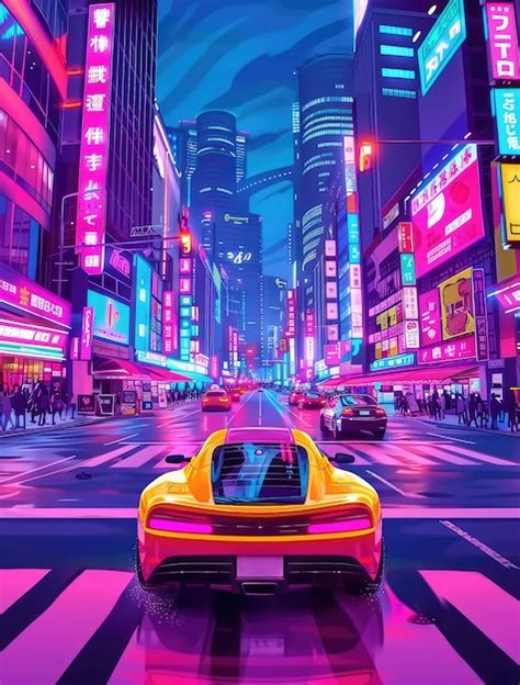 Anime Car In The City Ai Generated Image