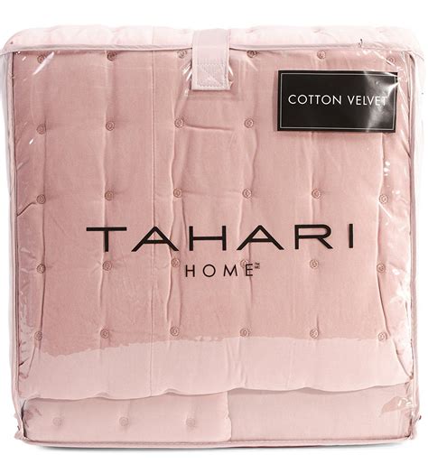 Tahari Home Luxury Glamour Bedding Velvet Diamond Soft Dusty Rose