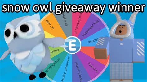 Adopt Me Legendary Snow Owl Giveaway Winner Announcement Youtube