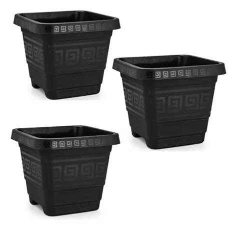 Kit Vasos Quadrados Gregos Litros Extra Grande Preto Mercadolivre