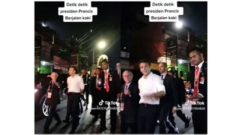 Viral Presiden Prancis Emmanuel Macron Jalan Kaki Km Hingga Sapa