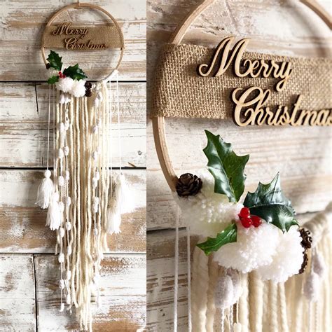 Boho Rustic Christmas Wreath Merry Christmas Decor Dream Etsy Uk