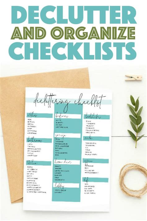 Home Organizing Checklists Get A Tidy And Clean Home With This Checklist