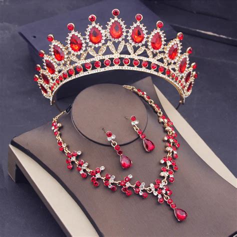 Diademe Pink Sets Ensembles De Bijoux De Mariage Pour Femmes Diad Mes