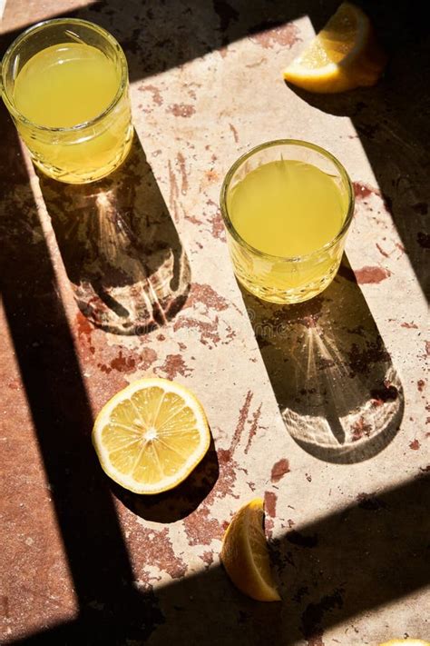 Traditional Italian Homemade Lemon Alcohol Drink Liqueur Limoncello