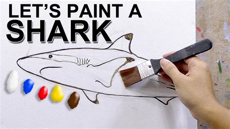 How To Paint Shark In Acrylics Time Lapse Jmlisondra Youtube