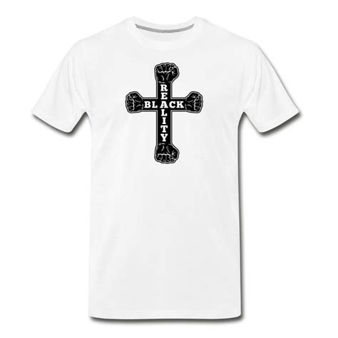 Blk Reality Cross Mens Premium T Shirt Mens Crosses Shirts Mens Tshirts