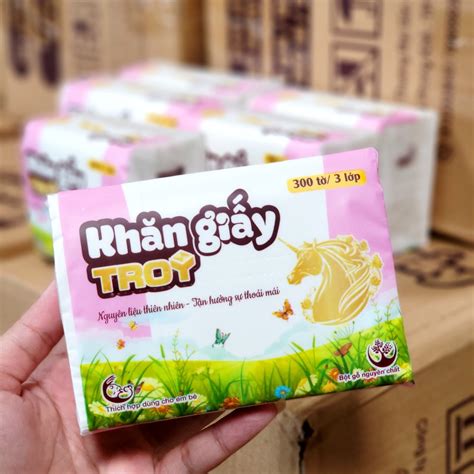 Combo 30 Gói Khăn Giấy Ăn Ngựa vàng Hanky 300 Tờ 4 Lớp Cao Cấp Chính ...