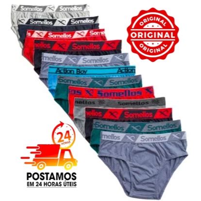 Kit Cuecas Slip Adulto Algod O Somellos Atacado Cueca Masculina