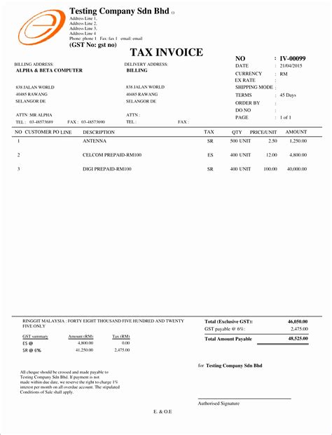 Australian Tax Invoice Template Word Hot Sex Picture