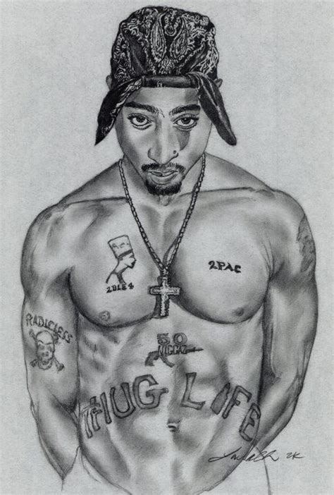 2pac Drawing Black And White