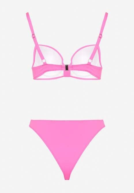 Fuksjowe Bikini Biustonosz I Majtki Figi Z Aplikacj Z Cyrkoniami Nateria Renee