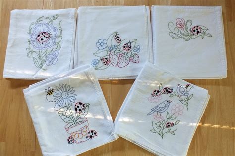 Embroidered Flour Sack Towels Flour Sack Dish Towels Hand Etsy