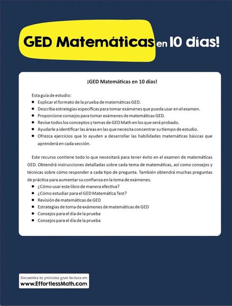 GED Matemáticas En 10 Diez Días El Curso Intensivo De Matemáticas De