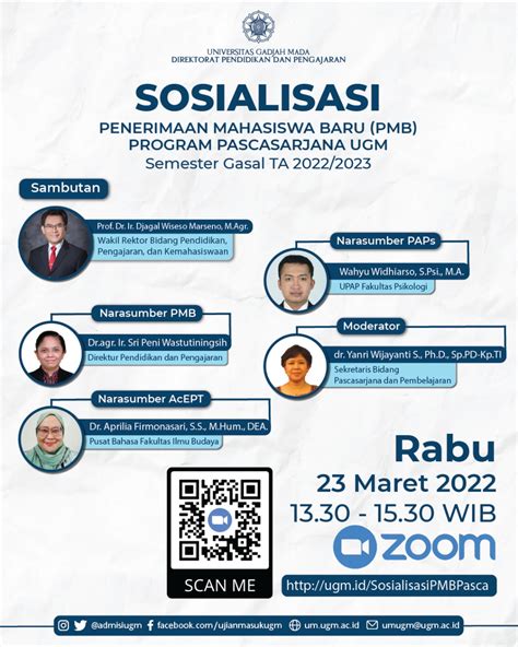 Sosialisasi Penerimaan Mahasiswa Baru Program Pascasarjana Universitas