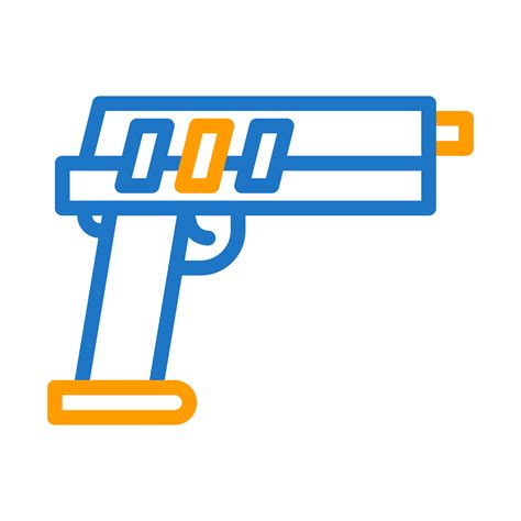 Pistola Icono Duocolor Azul Naranja Estilo Militar Ilustraci N Vector