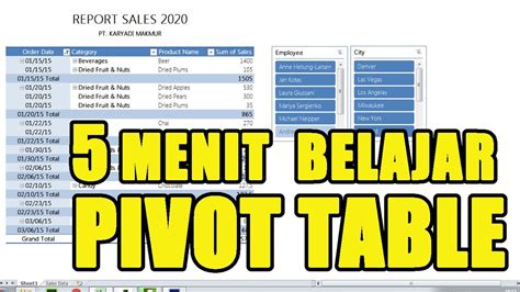 Cara Cepat Membuat Pivot Table Excel Youtube