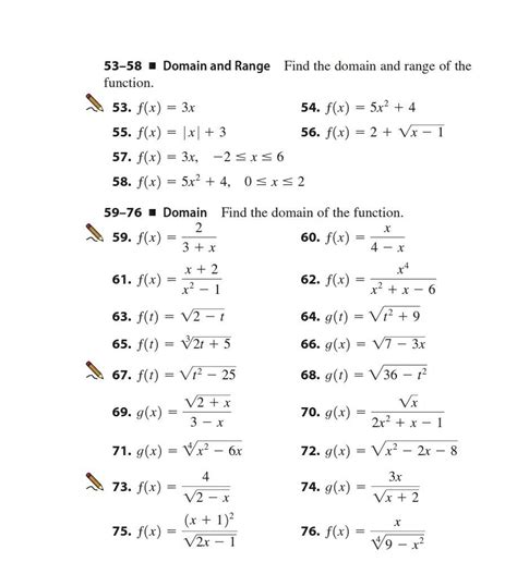 Solved 53 58 Domain And Range Find The Domain And Range Of