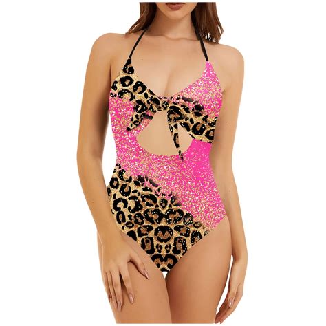 One Piece Swimsuit For Women Sexy Cutout Monokini Halter Front Tie