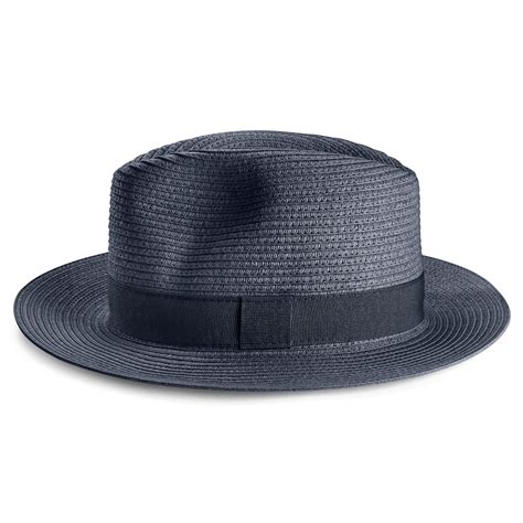 Lacuna Royal Blue Straw Fedora In Stock Fawler