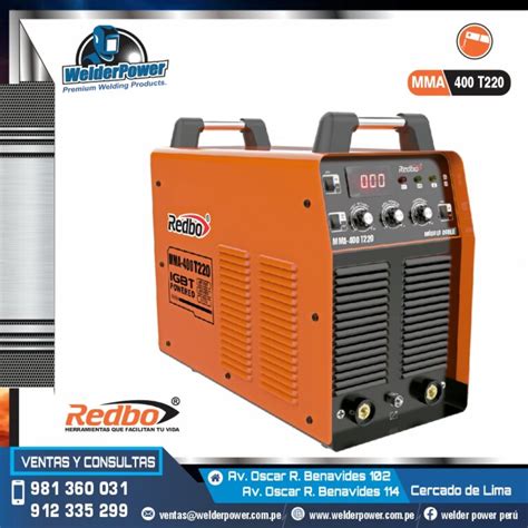 SOLDADORA INVERTER MMA 400 3P 220V REDBO WELDER POWER Premium