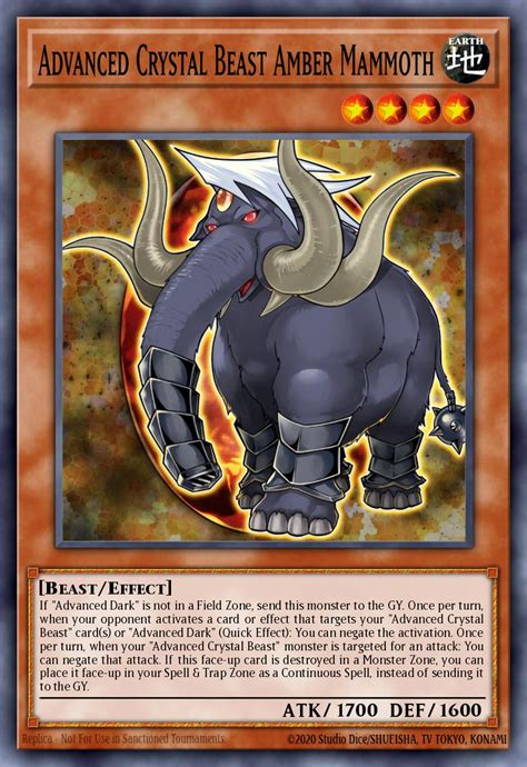 Advanced Crystal Beast Amber Mammoth Yu Gi Oh Card Database YGOPRODeck