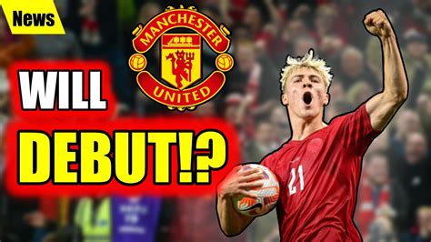 Man Uniteds New £72m Striker Rasmus Hojlunds Debut Date Youtube