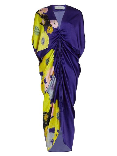 Silvia Tcherassi Silk Cloister Floral Dress In Blue Lyst