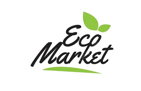 Typography Logo Featuring Handwritten Text For Green Leaf Eco Market