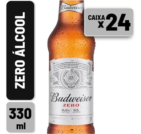 Cerveja Zero Budweiser Long Neck 330ml Caixa C 24 Frete Grátis