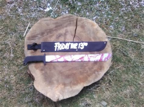 Friday The 13th Jason Voorhees Machete Halloween Prop Blood Splatter