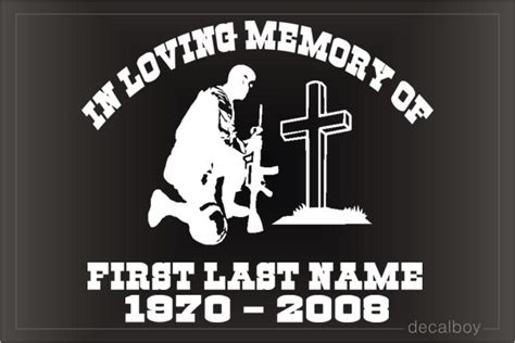 Memorial Soldier Kneeling Decal