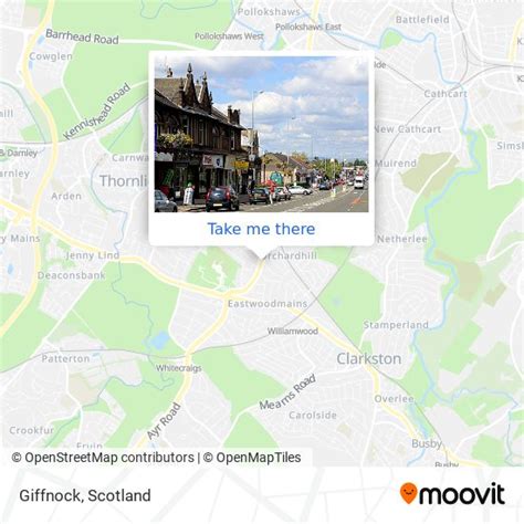 How to get to Giffnock by bus or train?