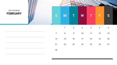 February 2021 Calendar PowerPoint Template | CiloArt