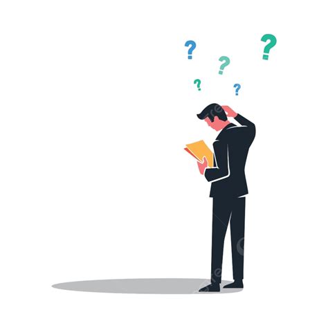 Question Mark Questions Vector Art PNG Confused Businessman With