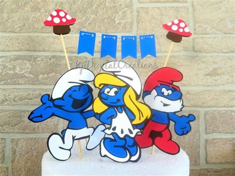 Smurfs Cake Topper Smurfs Party Smurfs Birthday Smurf Etsy