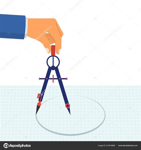 Hand With Compass For Drawing Stock Vector By Threecvet Gmail