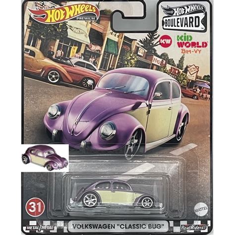 Xe mô hình Hot Wheels Premium Boulevard Series Volkswagen Classic Bug GRM03 bánh cao su