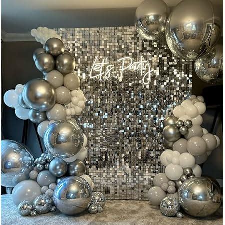 Amazon Silver Shimmer Wall Backdrop Panels Pcs Square Sequin