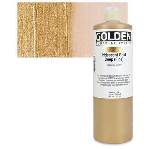 Golden Fluid Acrylics Iridescent Gold Deep Fine Oz Bottle